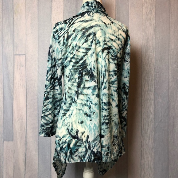 Chico's Size 1 Open Front Cardigan 3/4 Sleeve - Picture 4 of 5